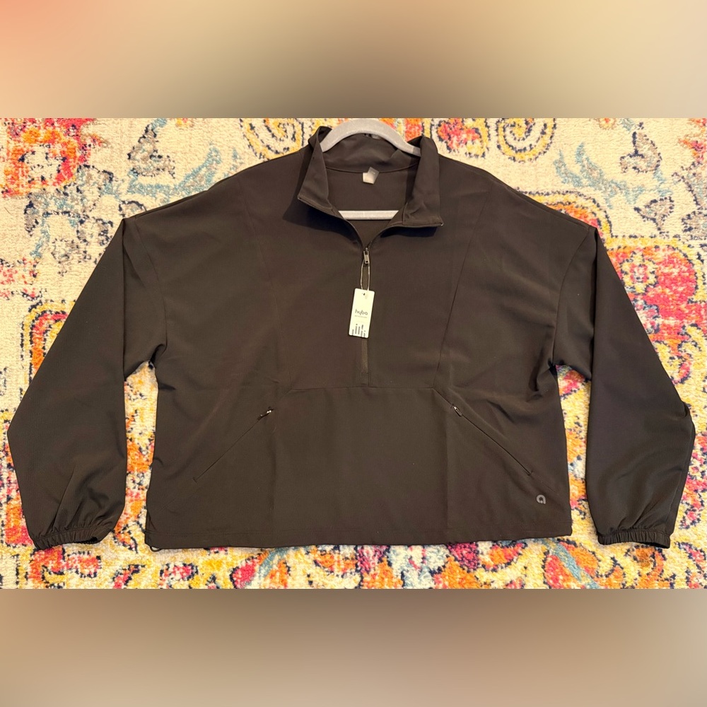 Hyba‎ Hylux Black Mock Neck Half Zip Water Resistant Pullover